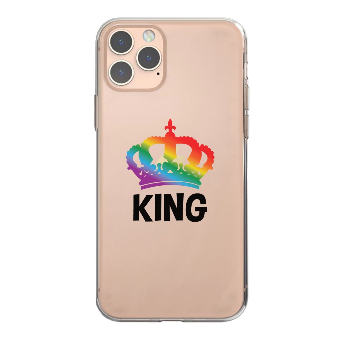 LGBT King King Rainbow Crown Clear Matching Phone Cases