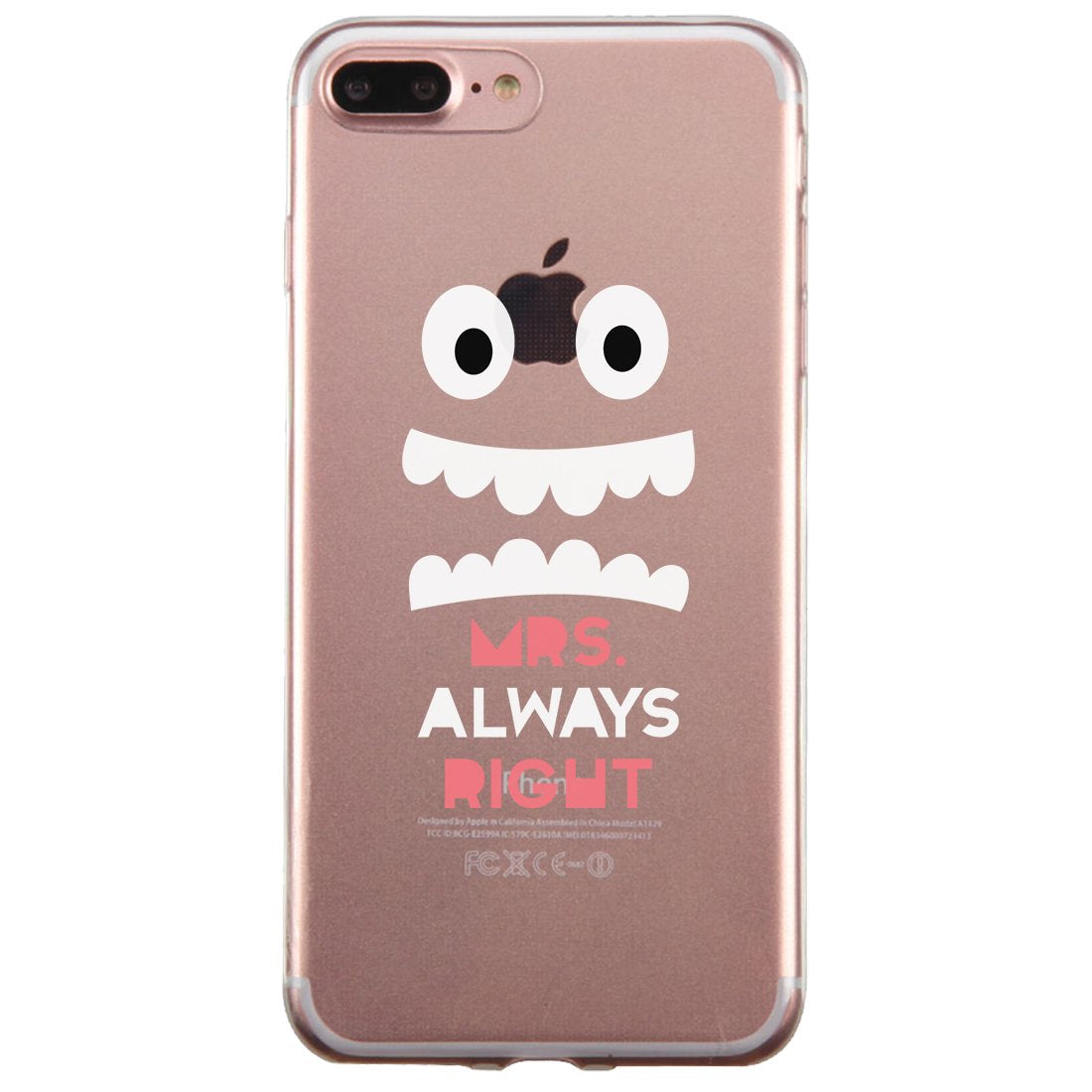 Mr. Mrs. Right Face Couple Matching Phone Cases Funny Anniversary