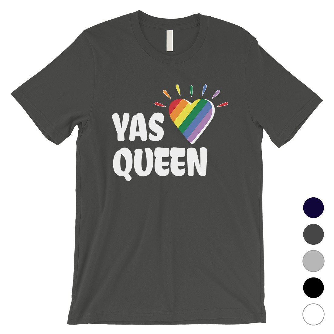 LGBT Yas Queen Rainbow Heart Mens Shirt