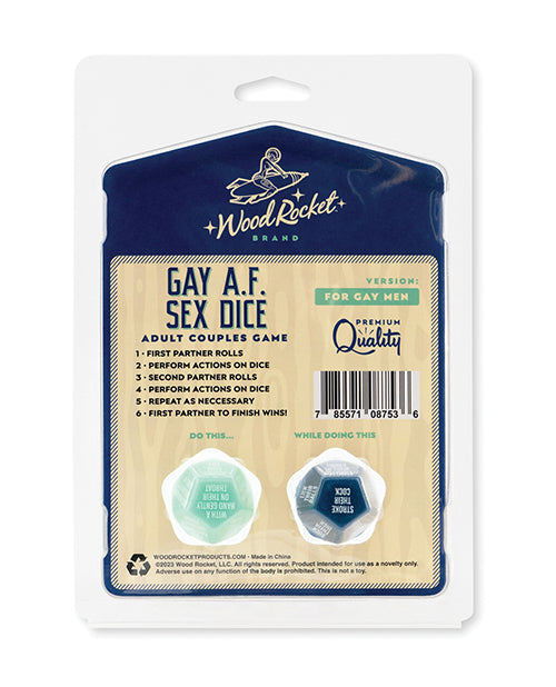 'wood Rocket Gay Af Gay Men Couples Sex Dice Game - Blue