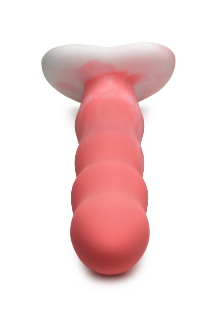 Simply Sweet Wavy Silicone Dildo Pink/white