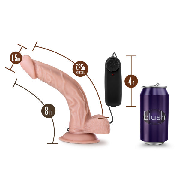 Dr. Skin Dr. Sean 8in Vibrating Cock W/ Suction Cup Vanilla