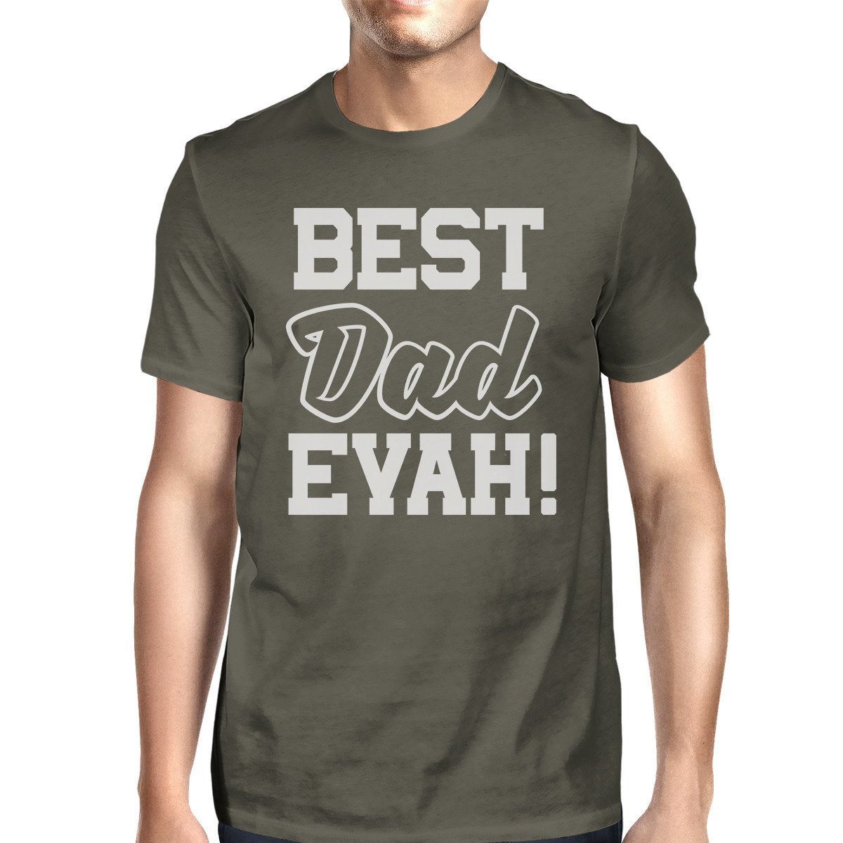 Best Dad Ever Graphic Shirt For Dad Birthday Gifts Dark Gray Cotton