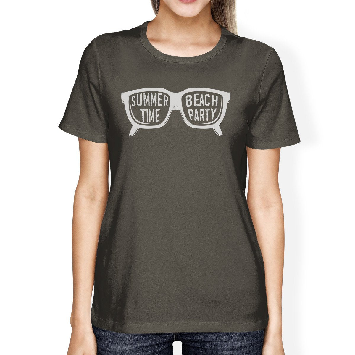 Summer Time Beach Party Womens Dark Grey Shirt