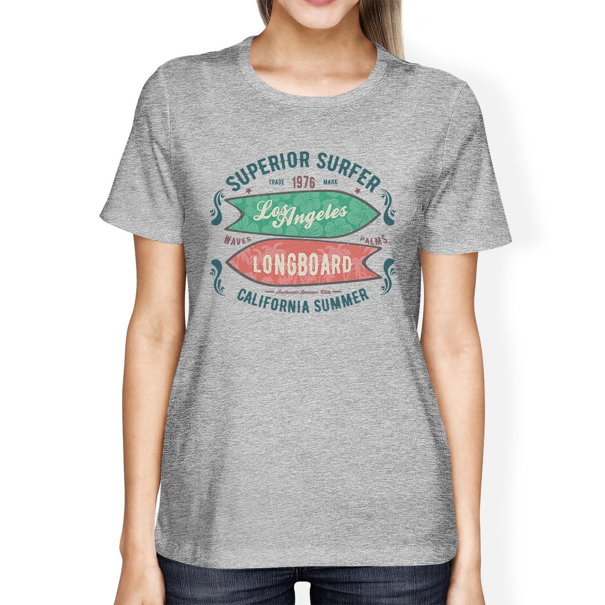Superior Surfer Los Angeles Longboard Womens Grey Shirt