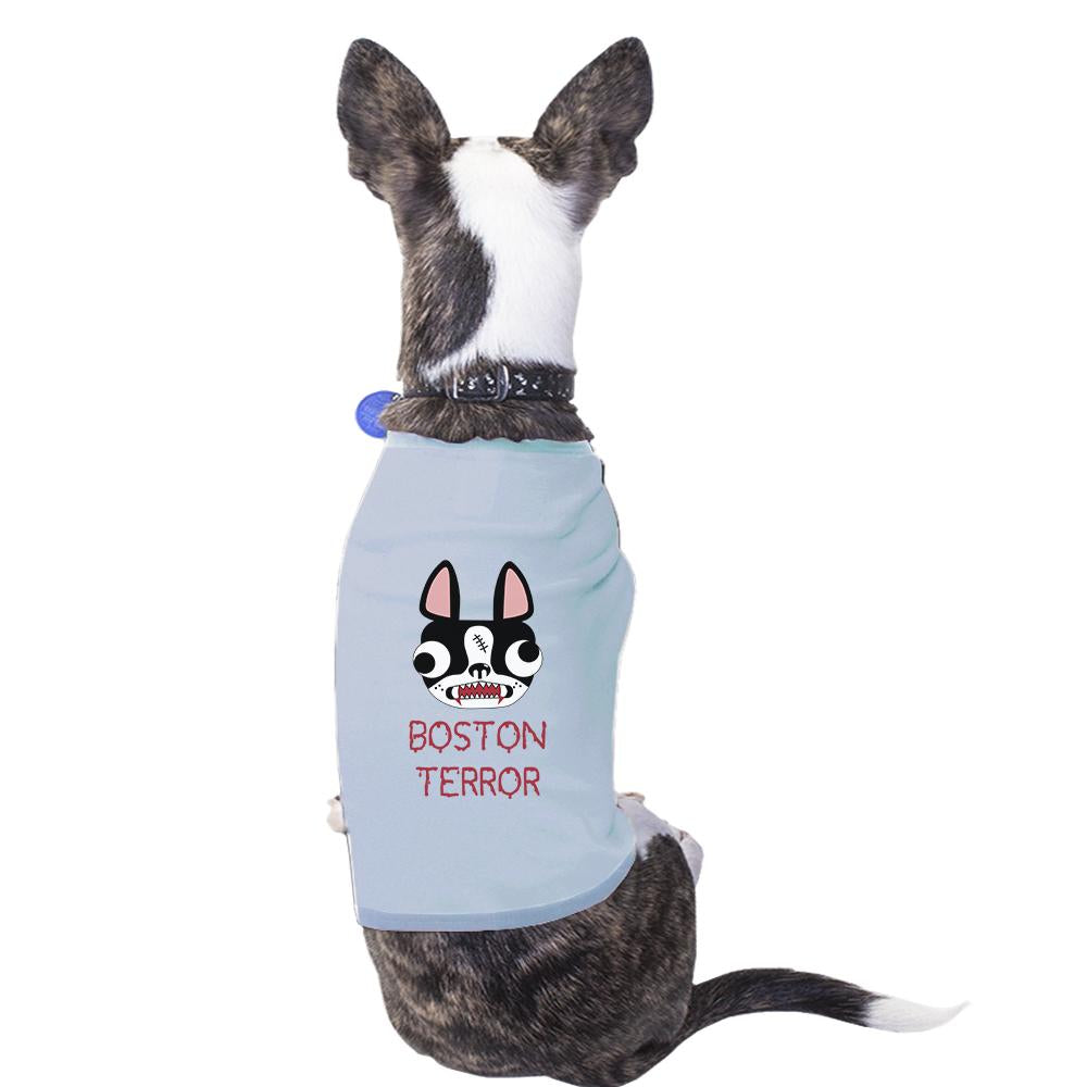Boston Terror Terrier Pets Sky Blue Shirt