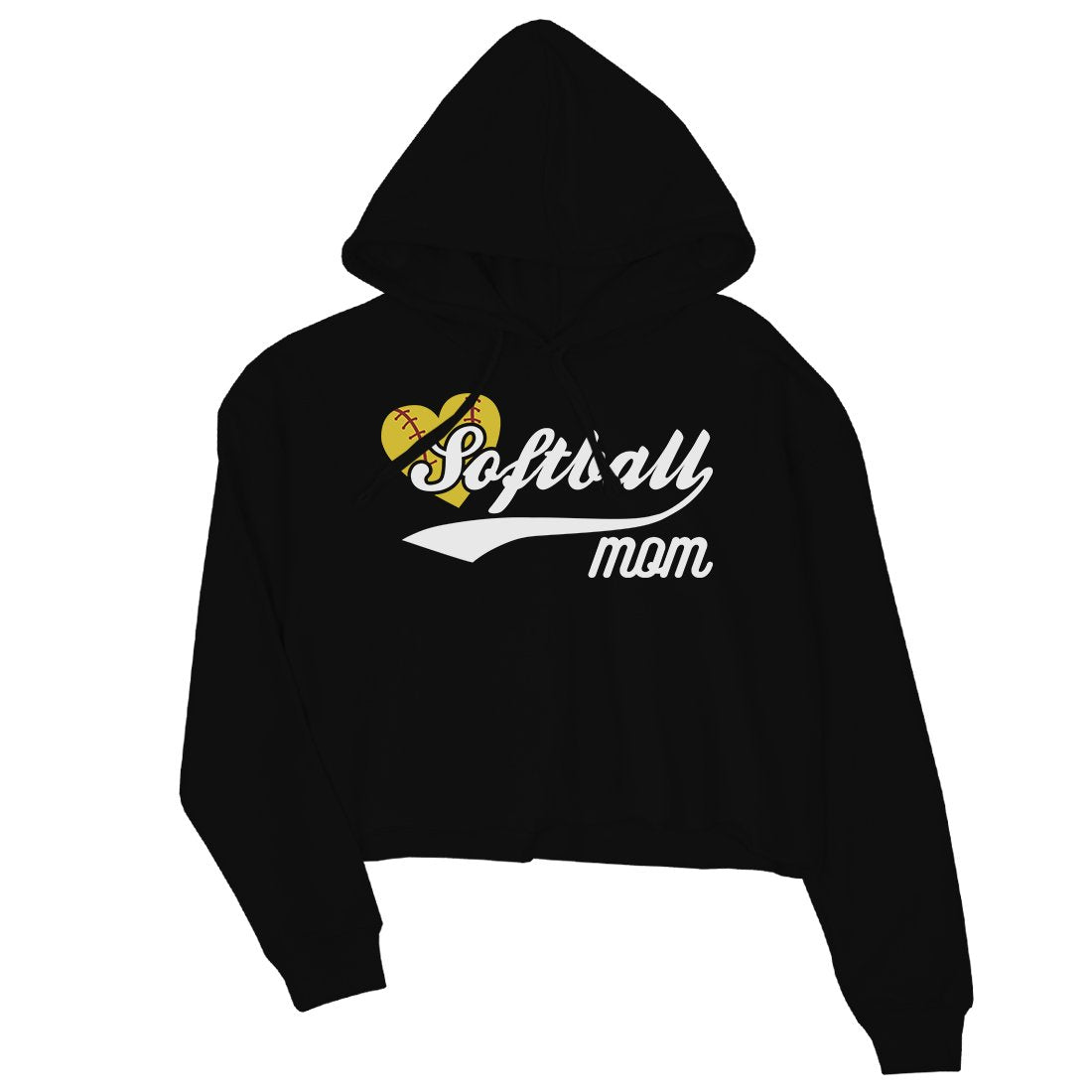 Softball Mom Womens Crop Hoodie Funny Sports Mom Christmas Gifts