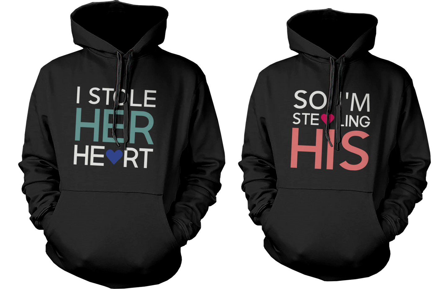 Stealing Hearts Romantic Couple Hoodies His and Her Matching Outfit
