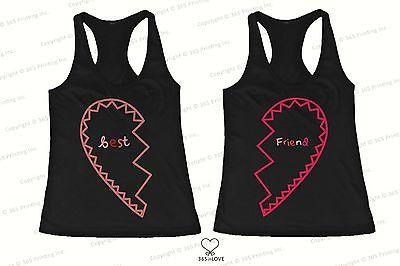 BFF Tank Tops Best Friend Matching Hearts Matching Shirts for Best Friends
