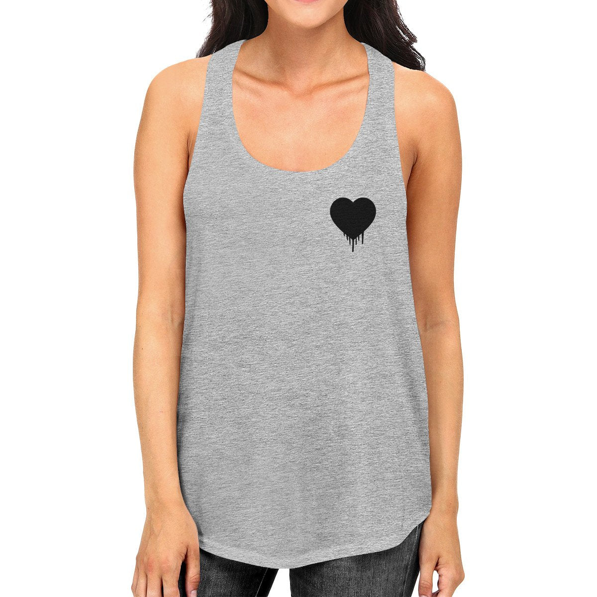 Melting Heart Women Tank Top Heart Printed Chest Size Graphic Tank