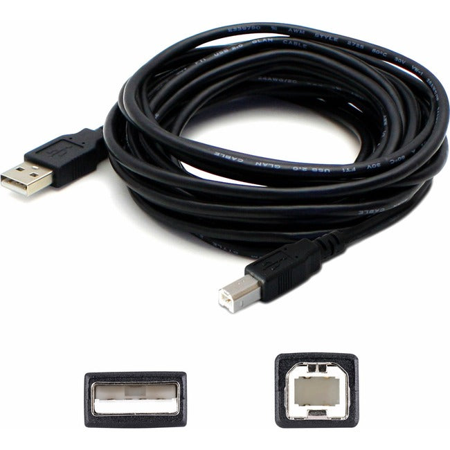 AddOn 6ft USB 2.0 (A) Male to USB 2.0 (B) Male Black Extension Cable