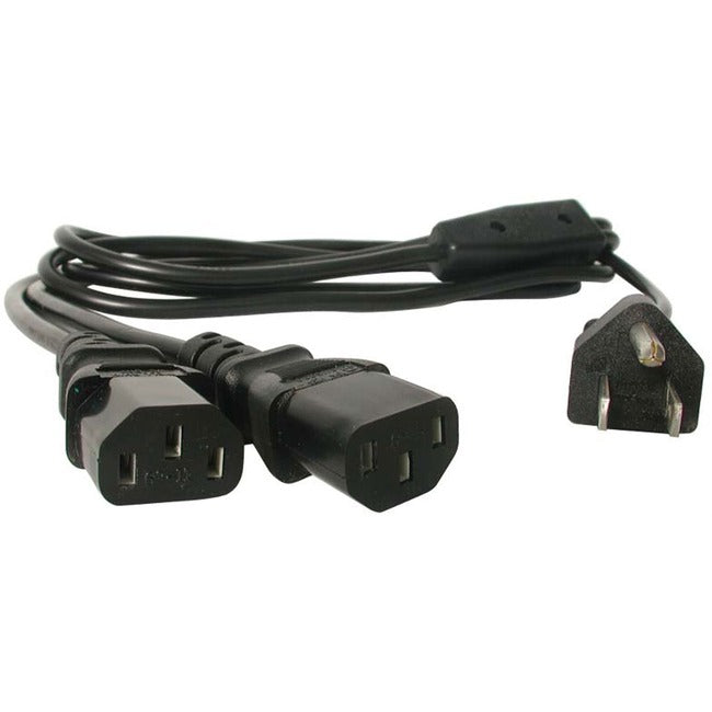 StarTech.com 6 ft Standard Y Computer Power Cord NEMA 5-15P to 2x C13 - IBM Power Y Cable - Power splitter - 1.83 m