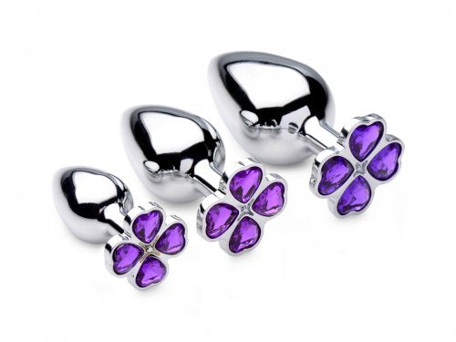 Booty Sparks Violet Flower Gem Anal Plug Set (out Beg Aug