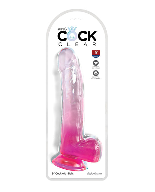 King Cock Clear 9in W/ Balls