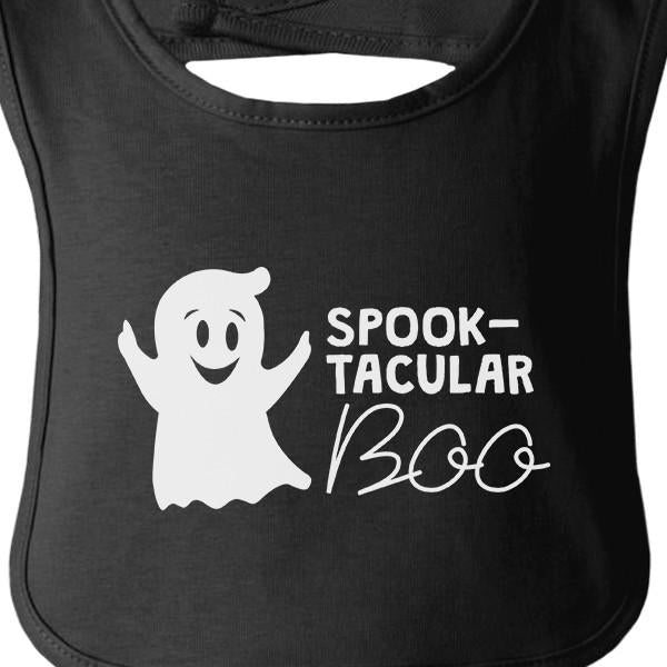Spook-Tacular Boo Baby Black Bib