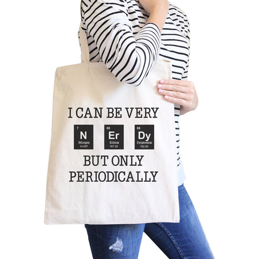Nerdy Periodically Natural Canvas Bags