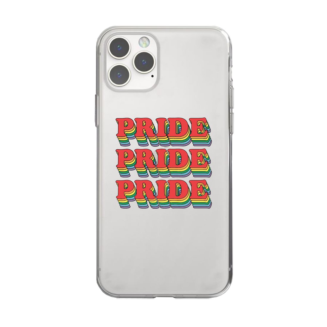 LGBT Pride X3 Rainbow Clear Phone Case