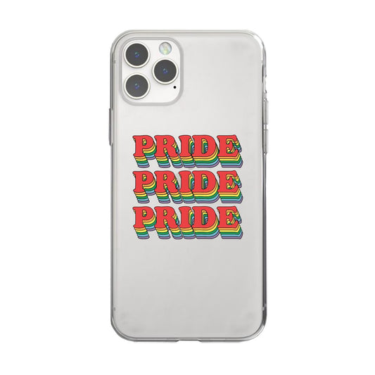 LGBT Pride X3 Rainbow Clear Phone Case