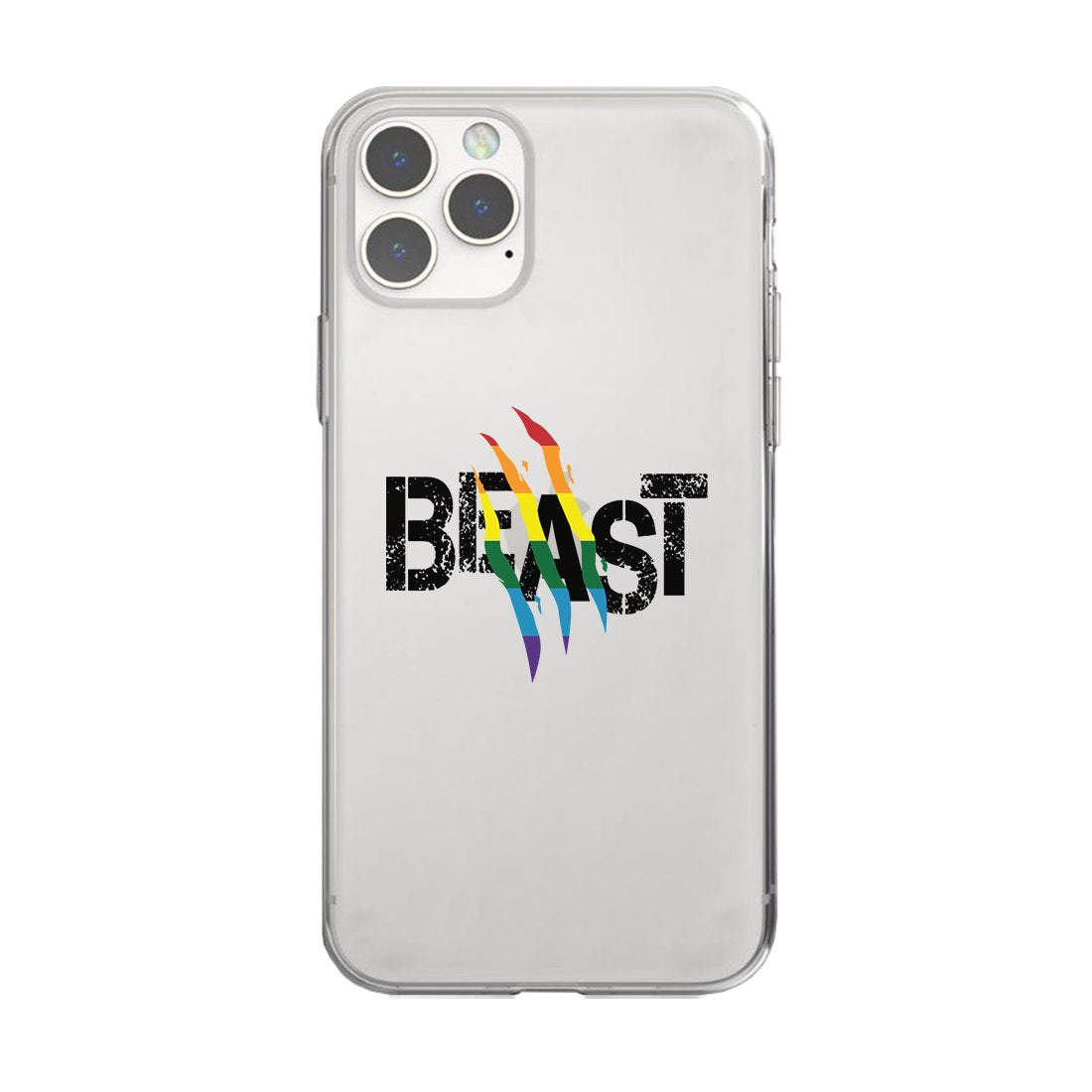 LGBT Beast Rainbow Scratch Clear Phone Case