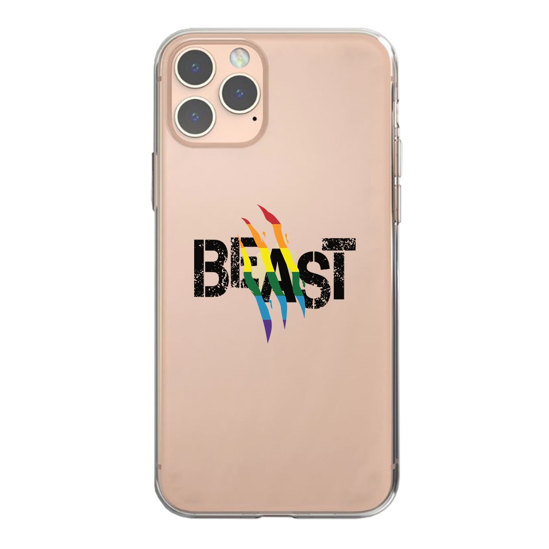 LGBT Beast Rainbow Scratch Clear Phone Case