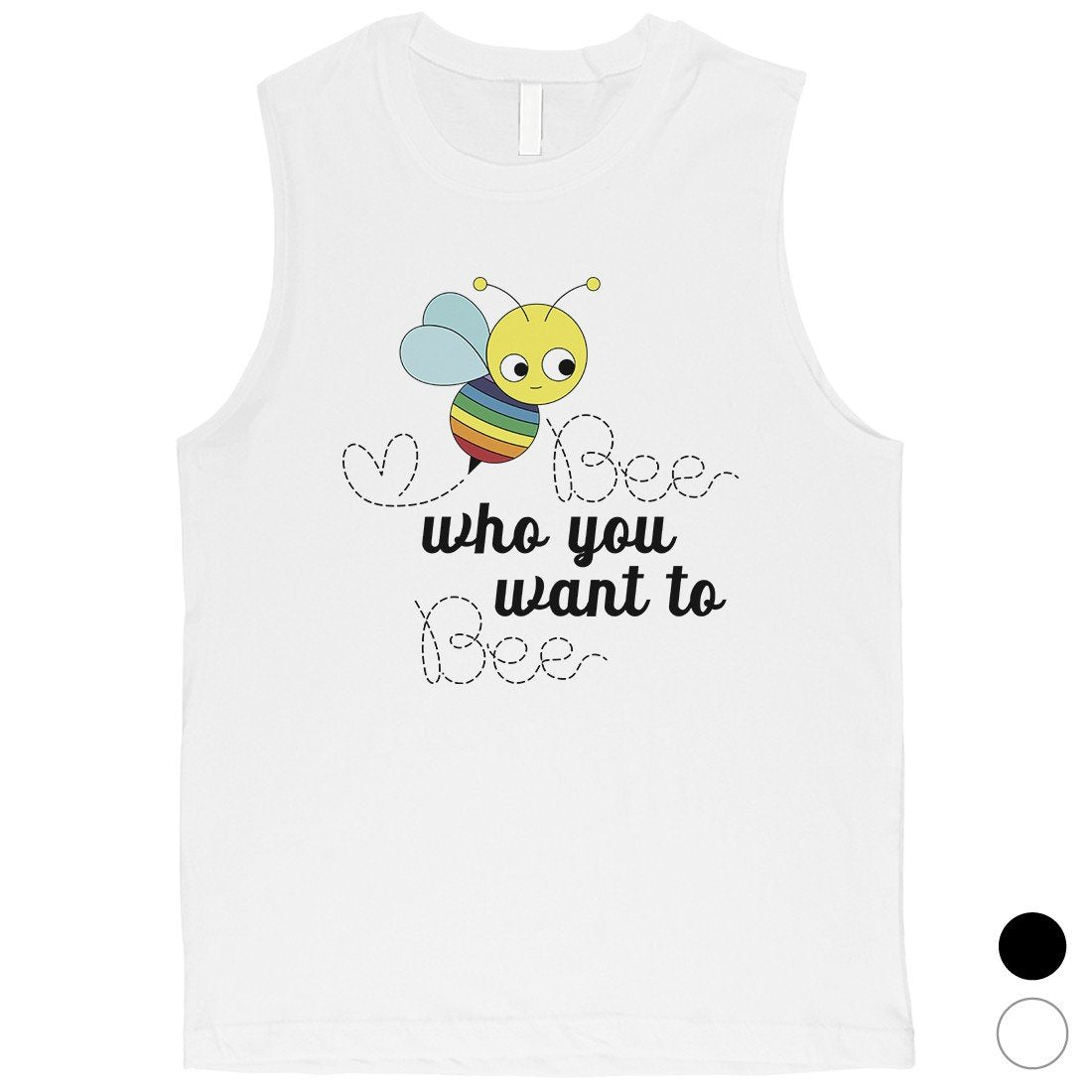 LGBT Bee Who Rainbow Mens Muscle Top