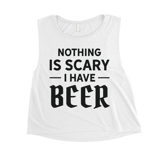 Nothing Scary Beer Womens Enjoyable Cool Nice Crop Top Friend Gift