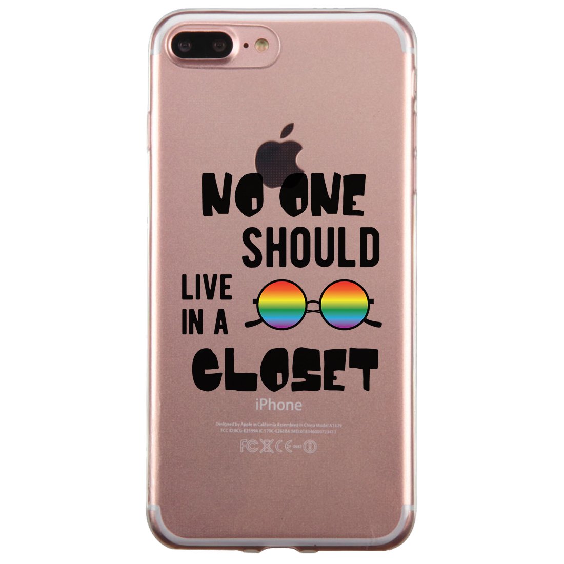 LGBT No Live Closet Rainbow Clear Phone Case