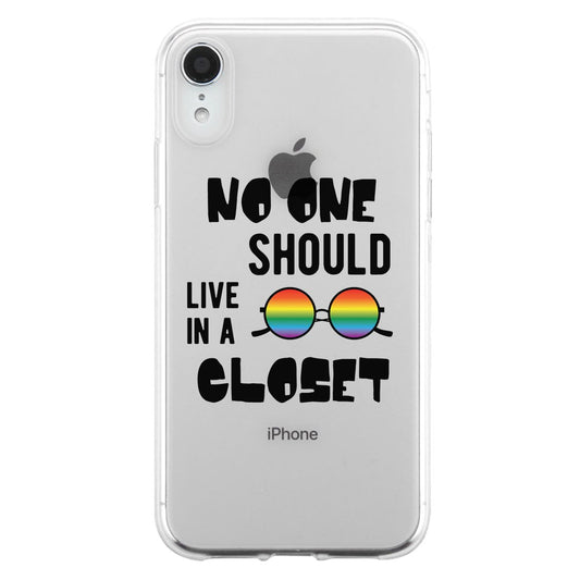 LGBT No Live Closet Rainbow Clear Phone Case