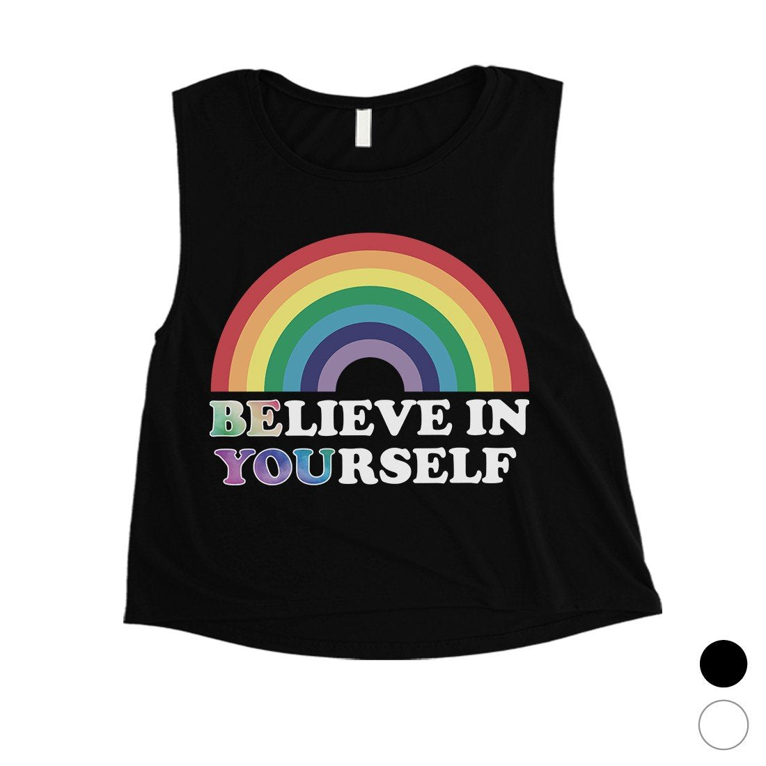 LGBT Be You Believe Rainbow Womens Crop Top