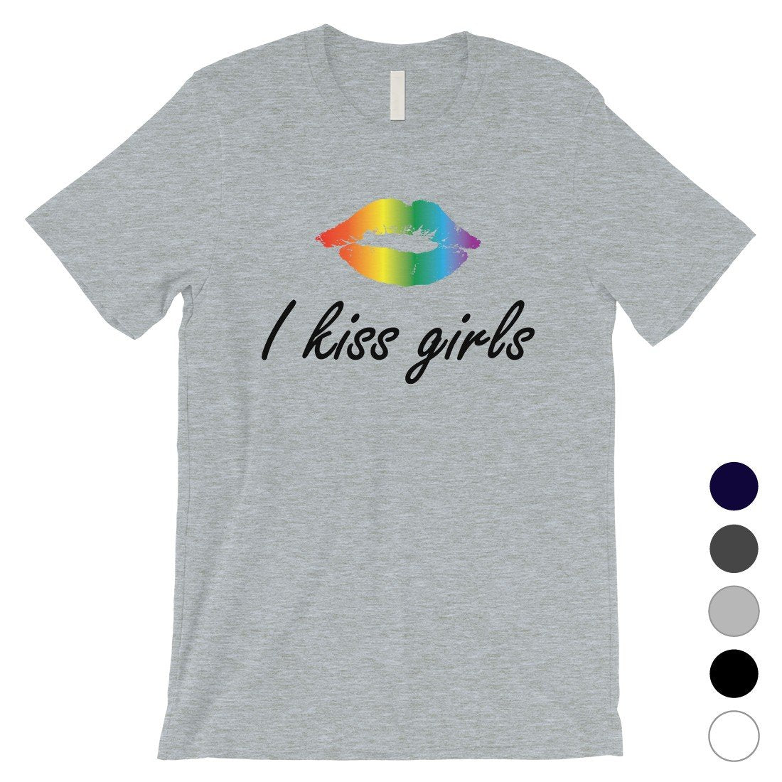 LGBT Kiss Girls Rainbow Lips Mens Shirt