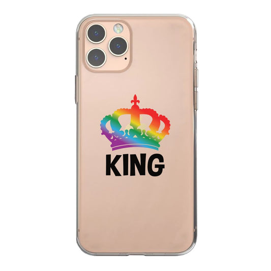 LGBT King King Rainbow Crown Clear Matching Phone Cases