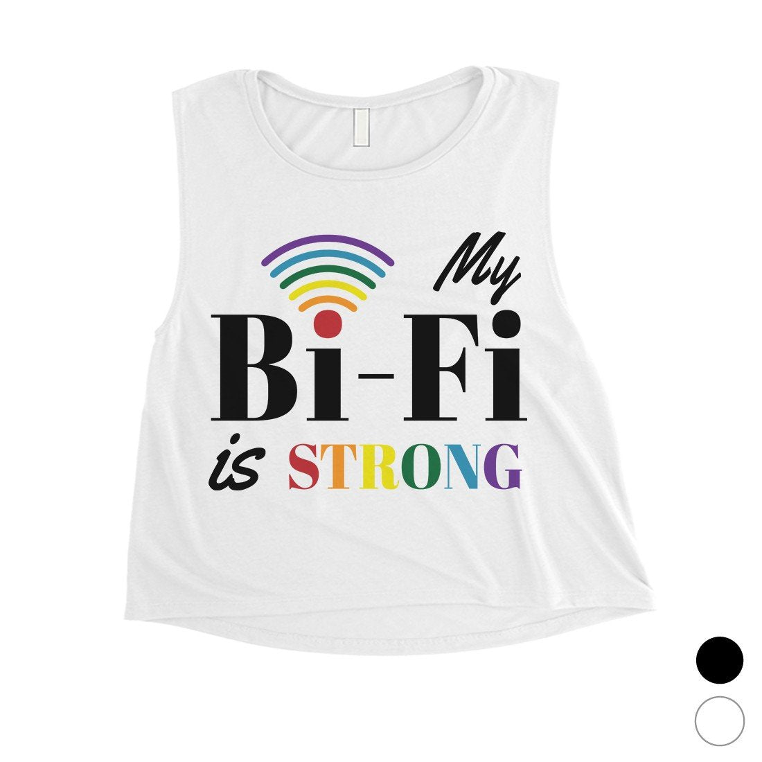 LGBT Bi-Fi Strong Rainbow Womens Crop Top