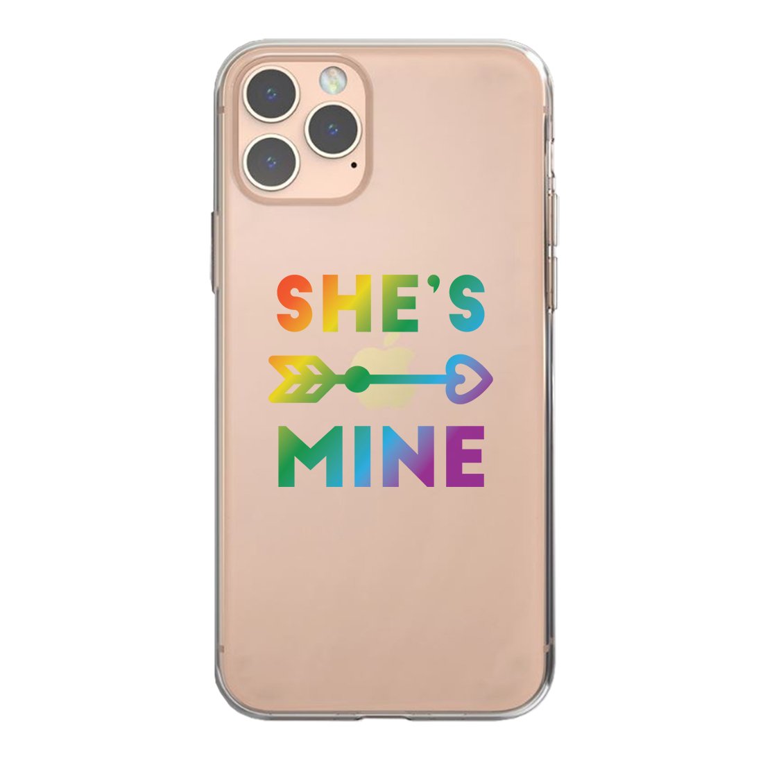 LGBT She's Mine I'm Hers Rainbow Clear Matching Phone Cases