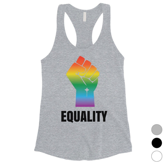 LGBT Equality Rainbow Fist Womens Tank Top