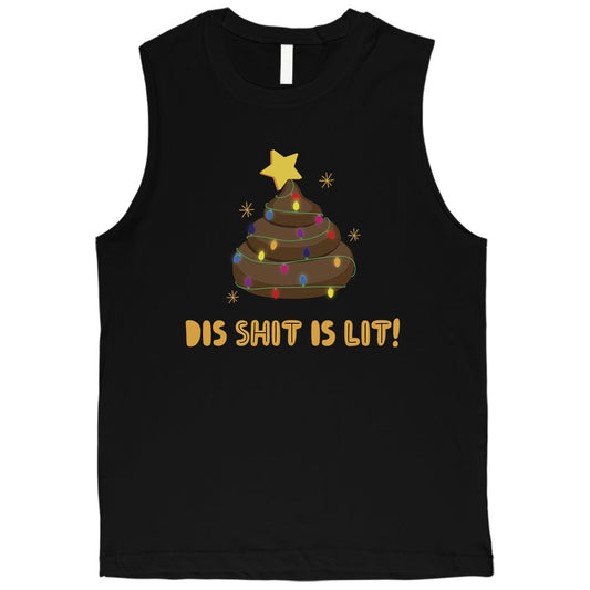Dis Shit Is Lit Poop Mens Muscle Top
