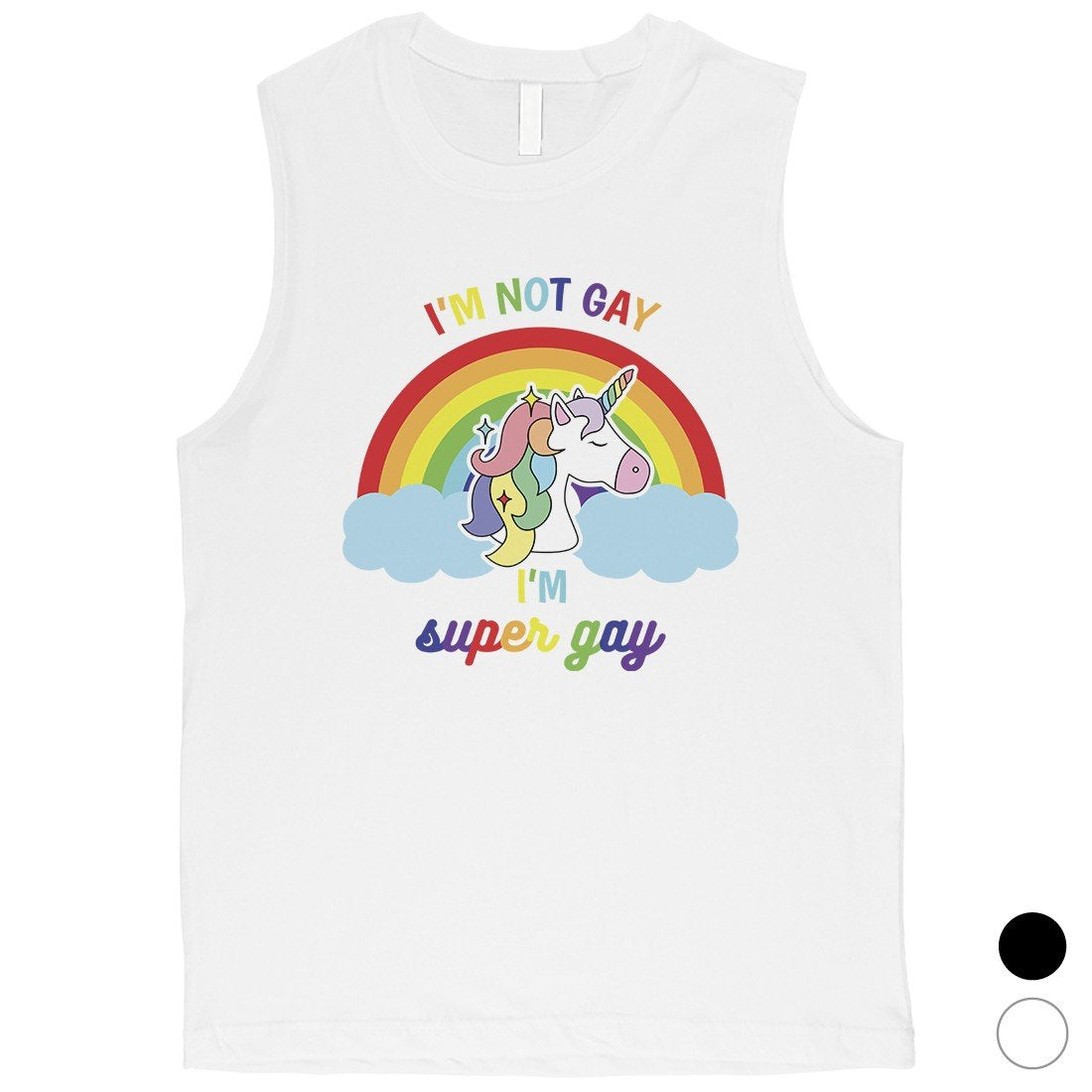 LGBT Gay Unicorn Rainbow Mens Muscle Top