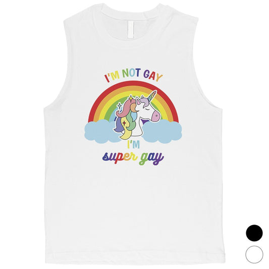LGBT Gay Unicorn Rainbow Mens Muscle Top