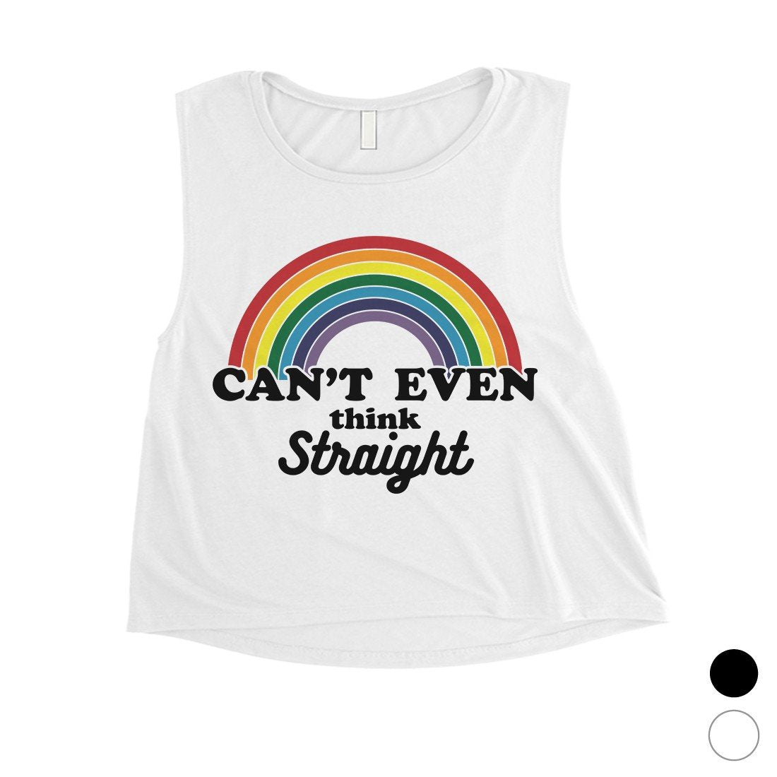 LGBT Can't Straight Rainbow Womens Crop Top