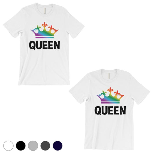 LGBT Queen Queen Rainbow Crown White Matching Shirts