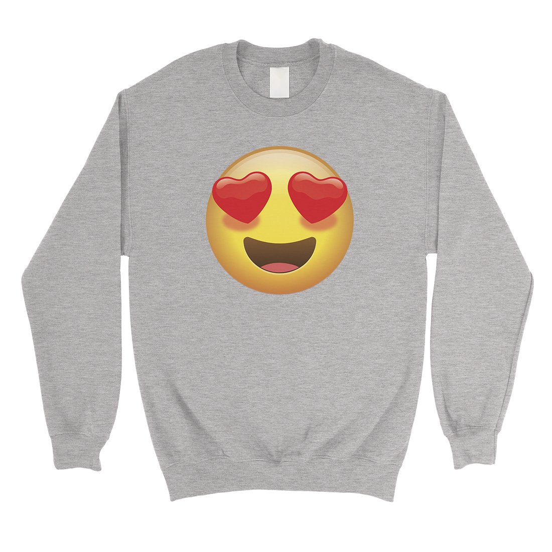 Emoji-Heart Eyes Unisex Crewneck Sweatshirt Perfect Modern Gag Gift