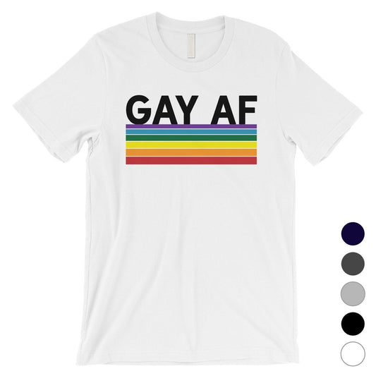 LGBT Gay AF Rainbow Stripes Mens Shirt