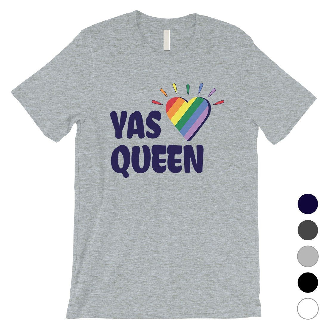 LGBT Yas Queen Rainbow Heart Mens Shirt