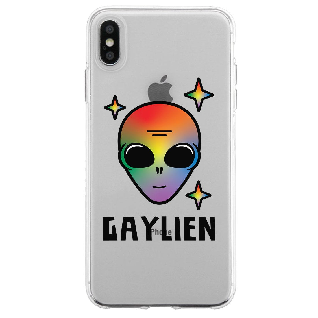LGBT Gaylien Rainbow Alien Clear Phone Case