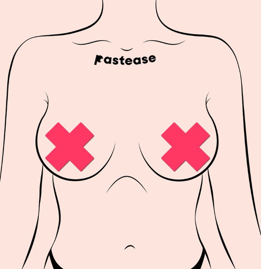 Pastease Plus X Glow In The Darl Neon Pink Cross