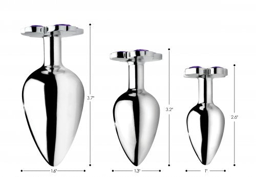 Booty Sparks Violet Flower Gem Anal Plug Set (out Beg Aug