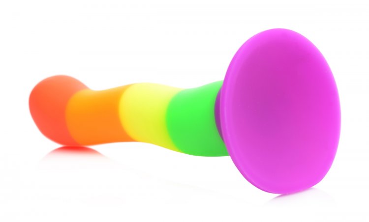 Strap U Proud Rainbow Silicone Dildo W/ Harness (out Mid Aug)