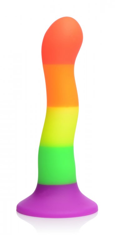 Strap U Proud Rainbow Silicone Dildo W/ Harness (out Mid Aug)