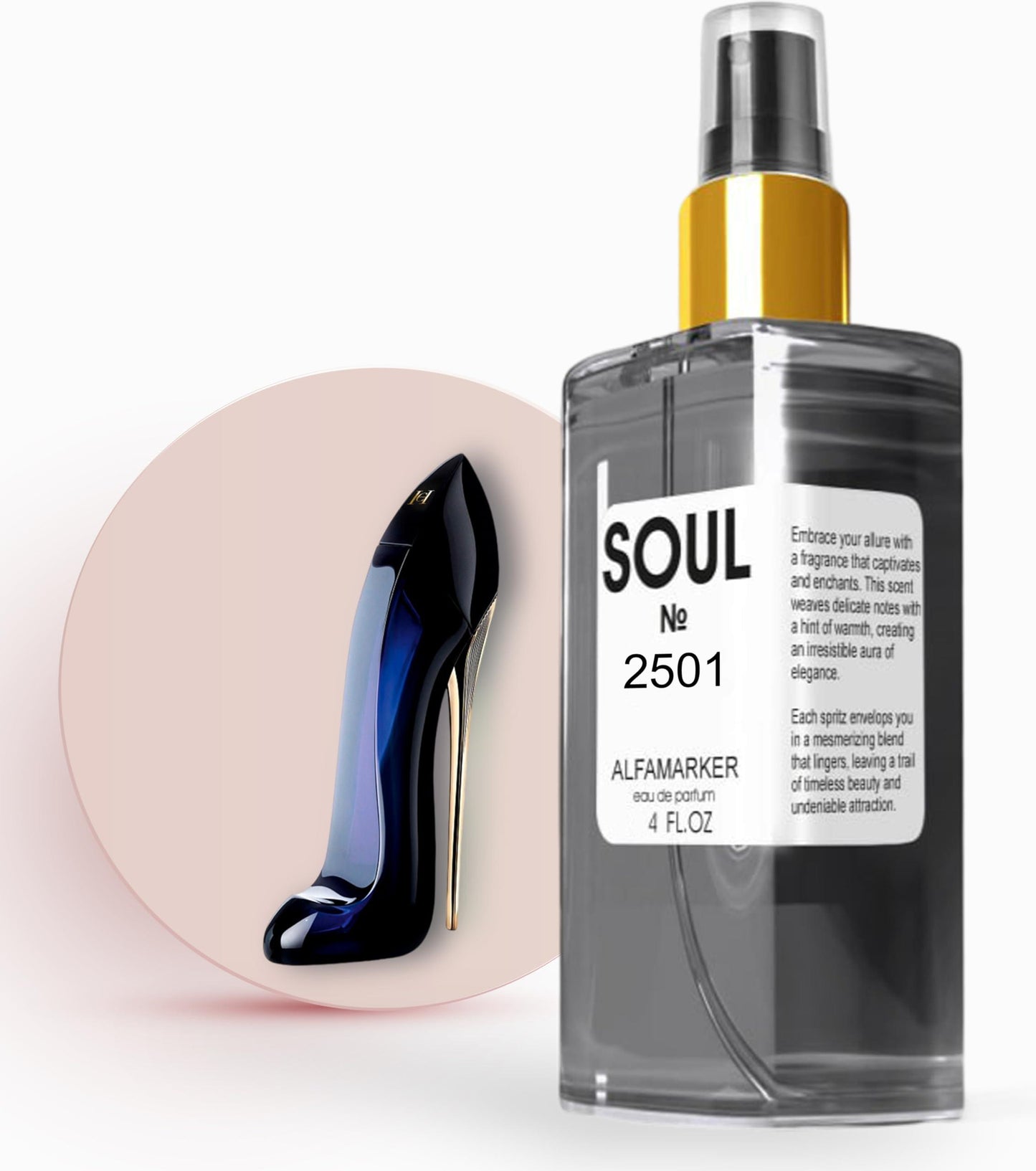SOUL No. 2501 Impression of Good Girl | Perfume for Women | Women Eau de Parfum | Spray 4.0 Fl Oz   120 ml | Long Lasting Fragrance
