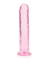 Shots Realrock Crystal Clear 7" Straight Dildo W/suction Cup - Pink