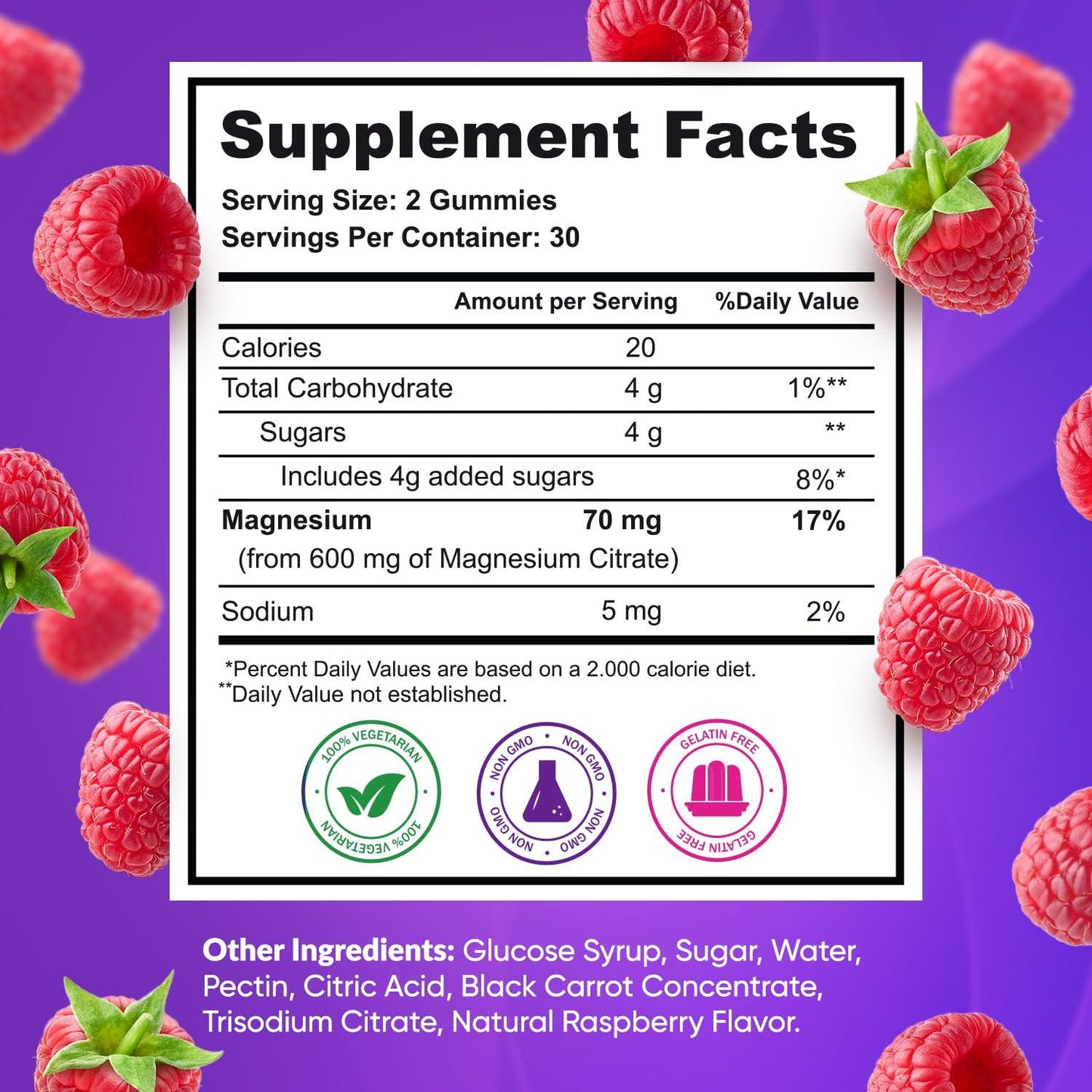 400mg Magnesium Citrate Gummies for Relaxation Sleep and Body Support Blackcurrant Oil Non GMO Sugar Free 60 Days